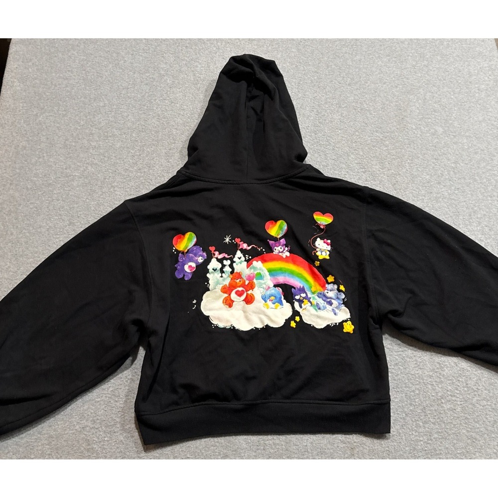 Hello Kitty and Friends x Care Bears Black Cropped Zip Hoodie Juniors L 11/13 - Picture 7 of 14